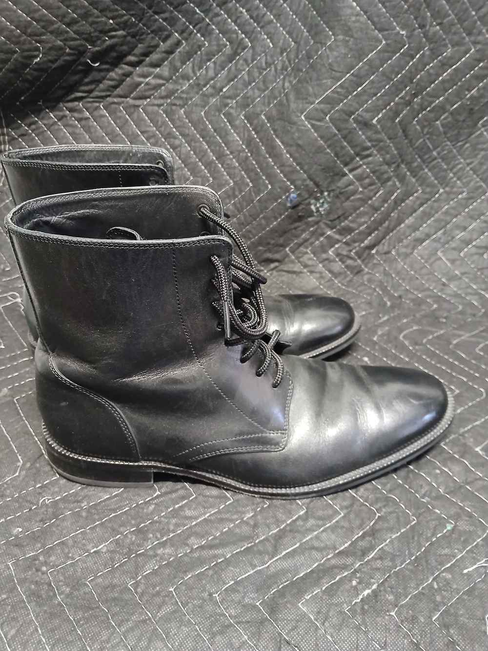 Cole Haan Black Leather Chukka Lace-Up Boots